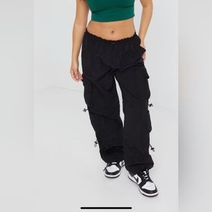 Garage Black Chloe Nylon Parachute Pants in XS